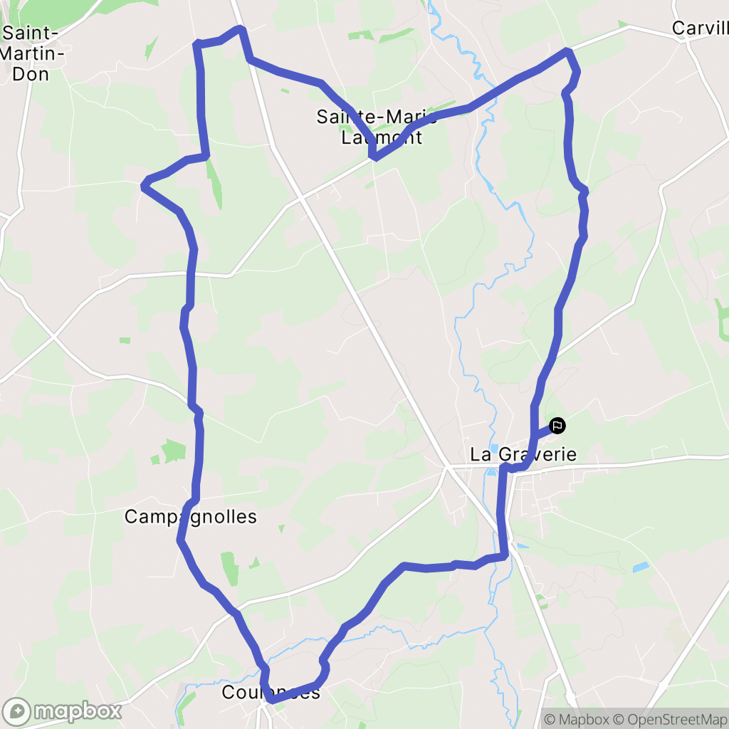 Souleuvre en Bocage : carte du parcours de randonnée - France