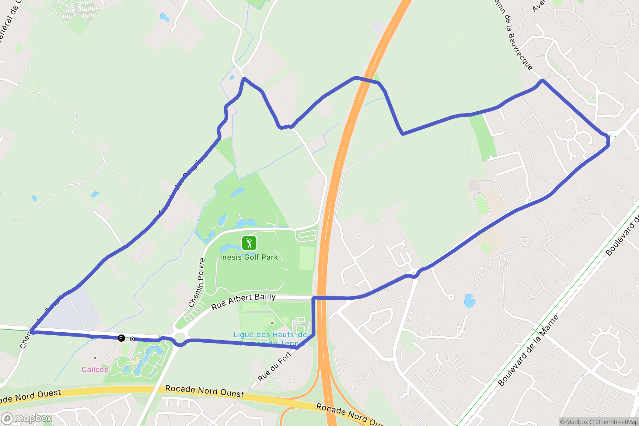 Marcq-en-Barœul : carte du parcours de randonnée - France
