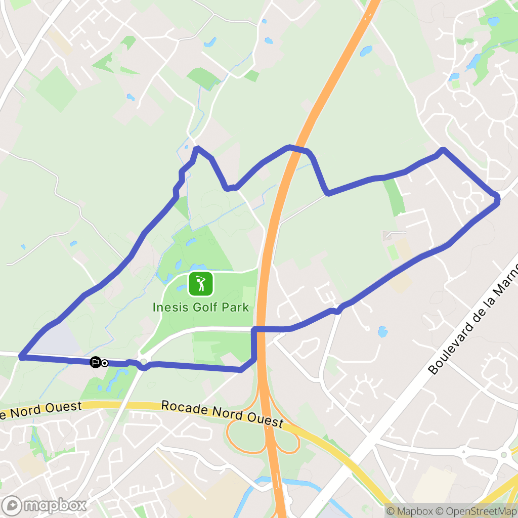 Marcq-en-Barœul : carte du parcours de randonnée - France