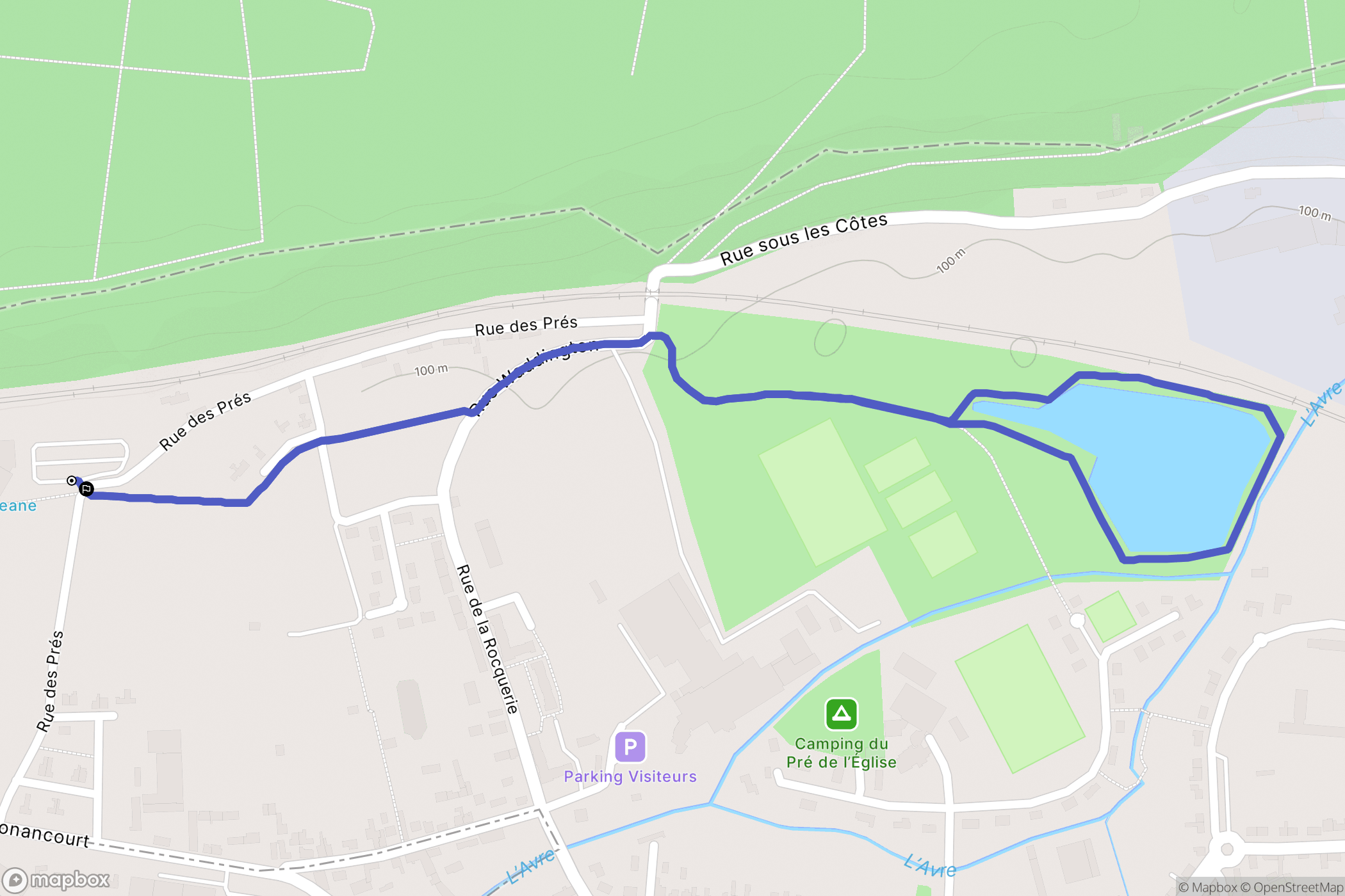 Saint-Rémy-sur-Avre : carte du parcours de randonnée - France