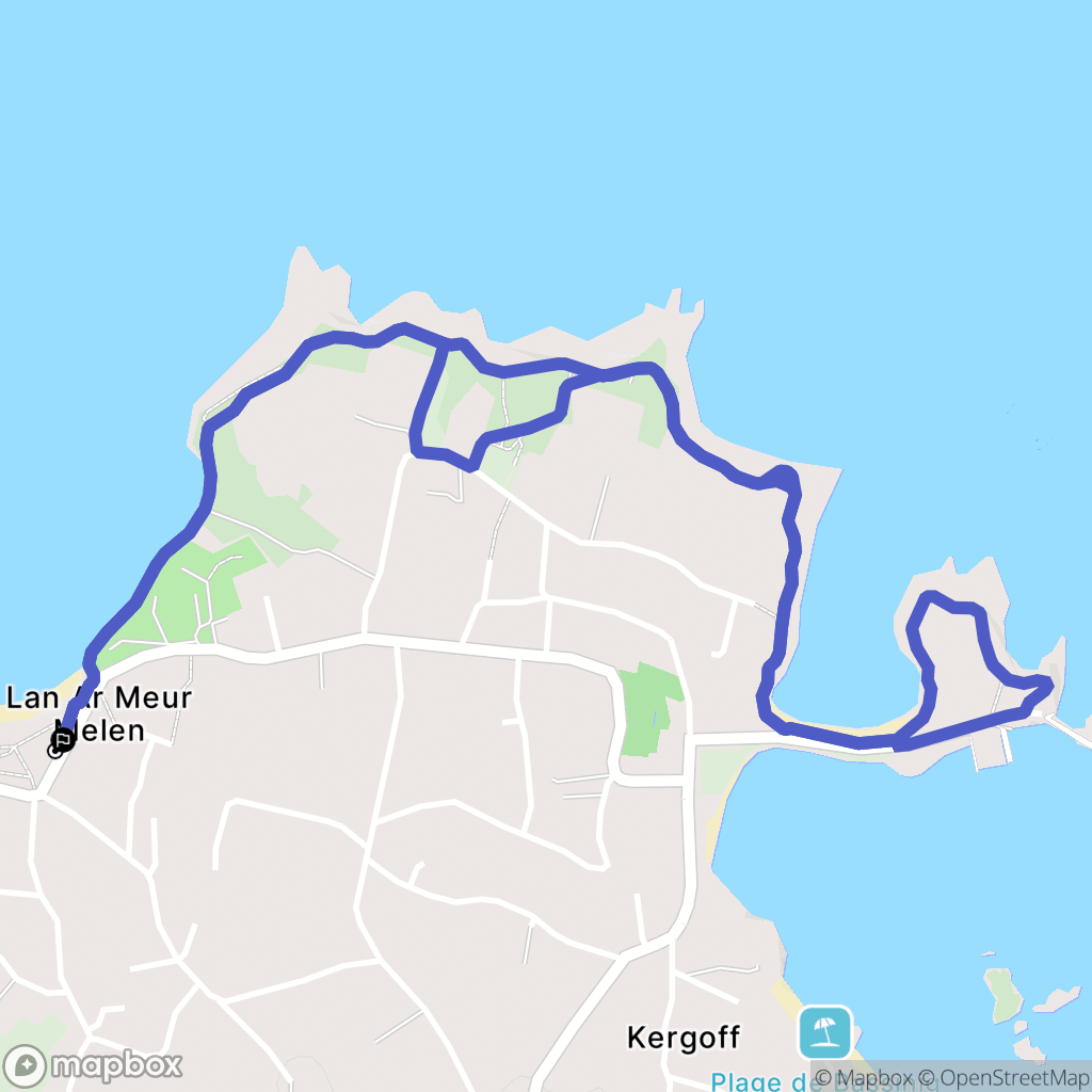 Plouguerneau : carte du parcours de randonnée - France