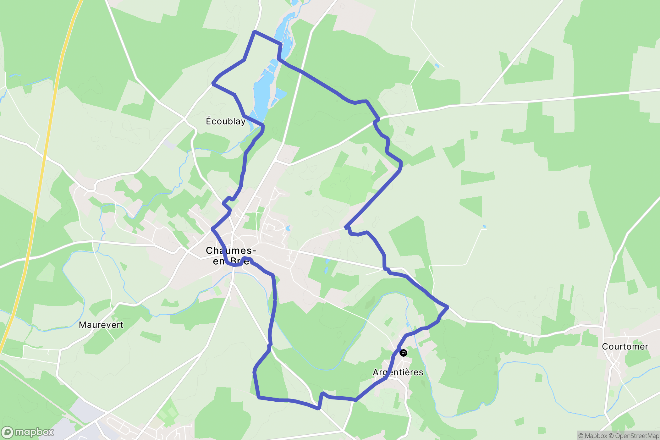 Argentières : carte du parcours de randonnée - France