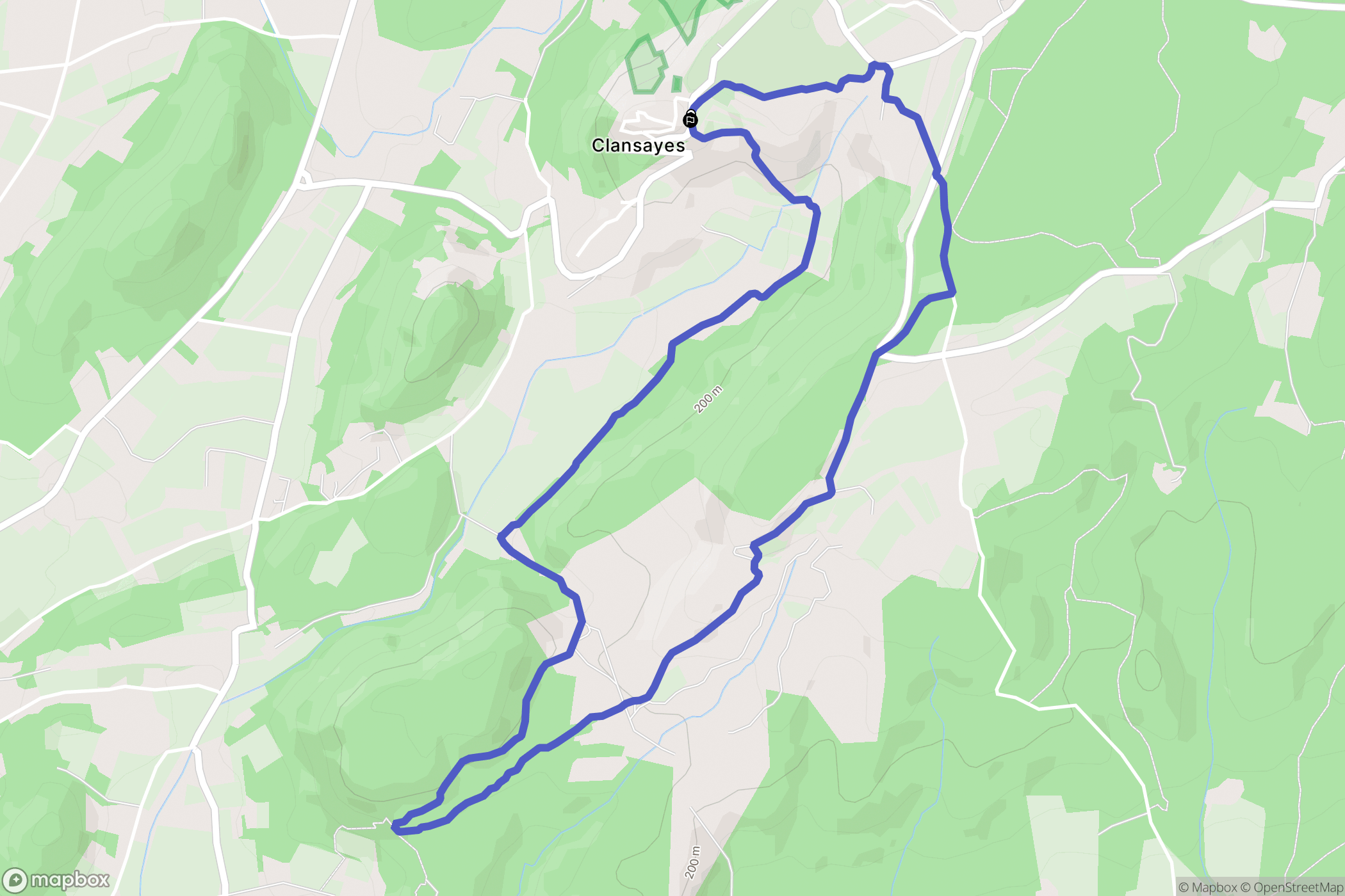Clansayes : carte du parcours de randonnée - France