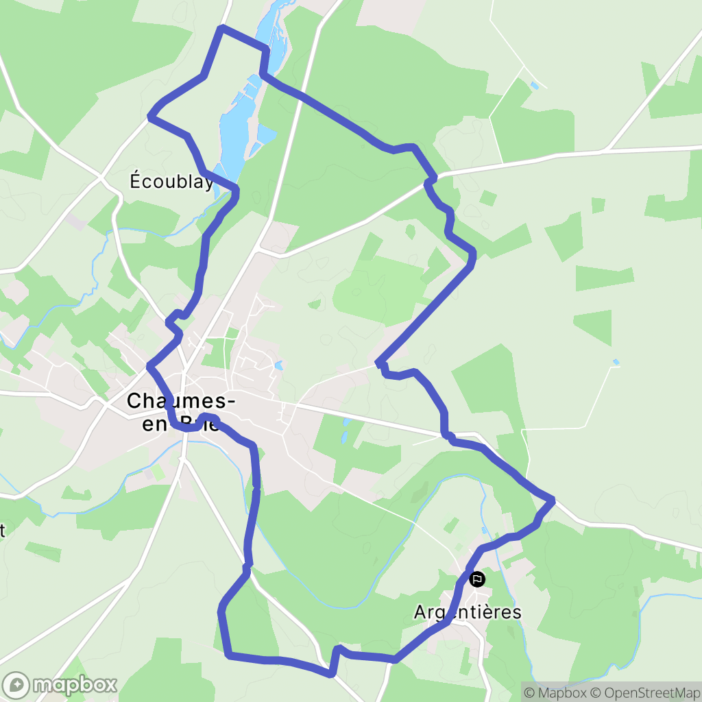 Argentières : carte du parcours de randonnée - France