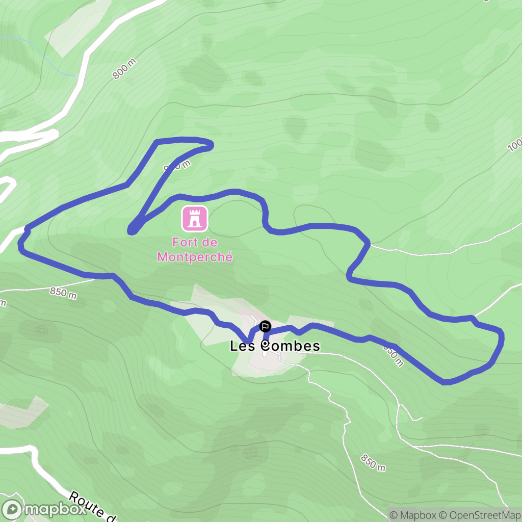 Bonvillaret : carte du parcours de randonnée - France