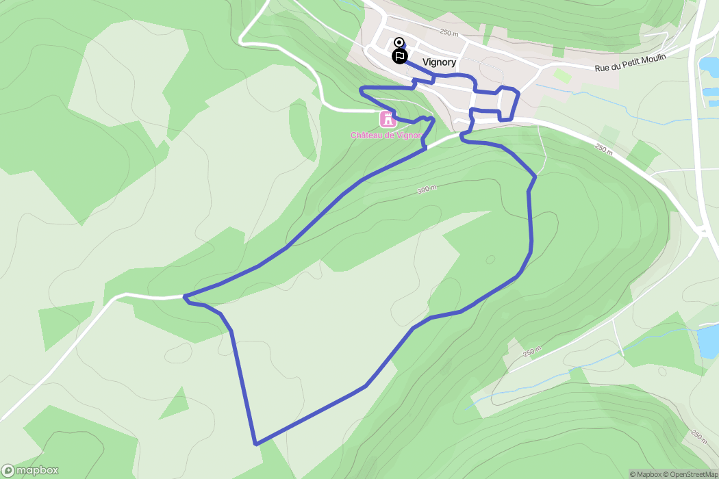Vignory : carte du parcours de randonnée - France