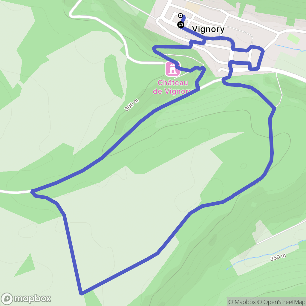 Vignory : carte du parcours de randonnée - France