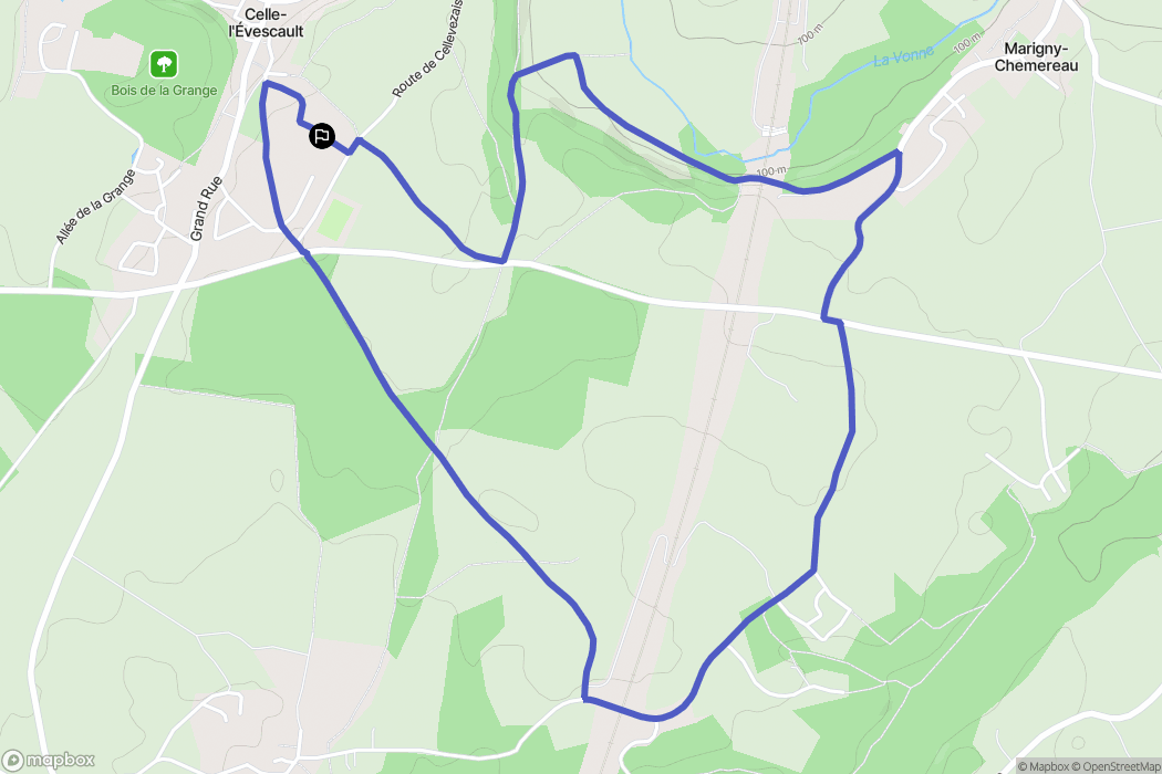 Celle-Lévescault : carte du parcours de randonnée - France