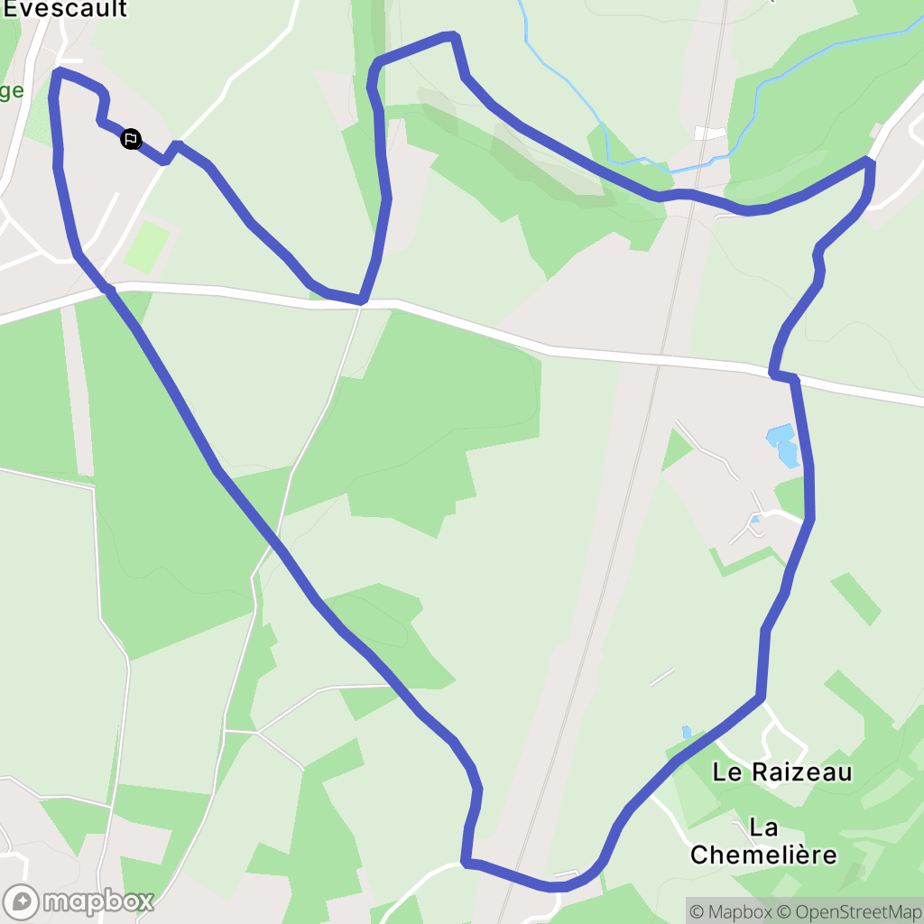 Celle-Lévescault : carte du parcours de randonnée - France