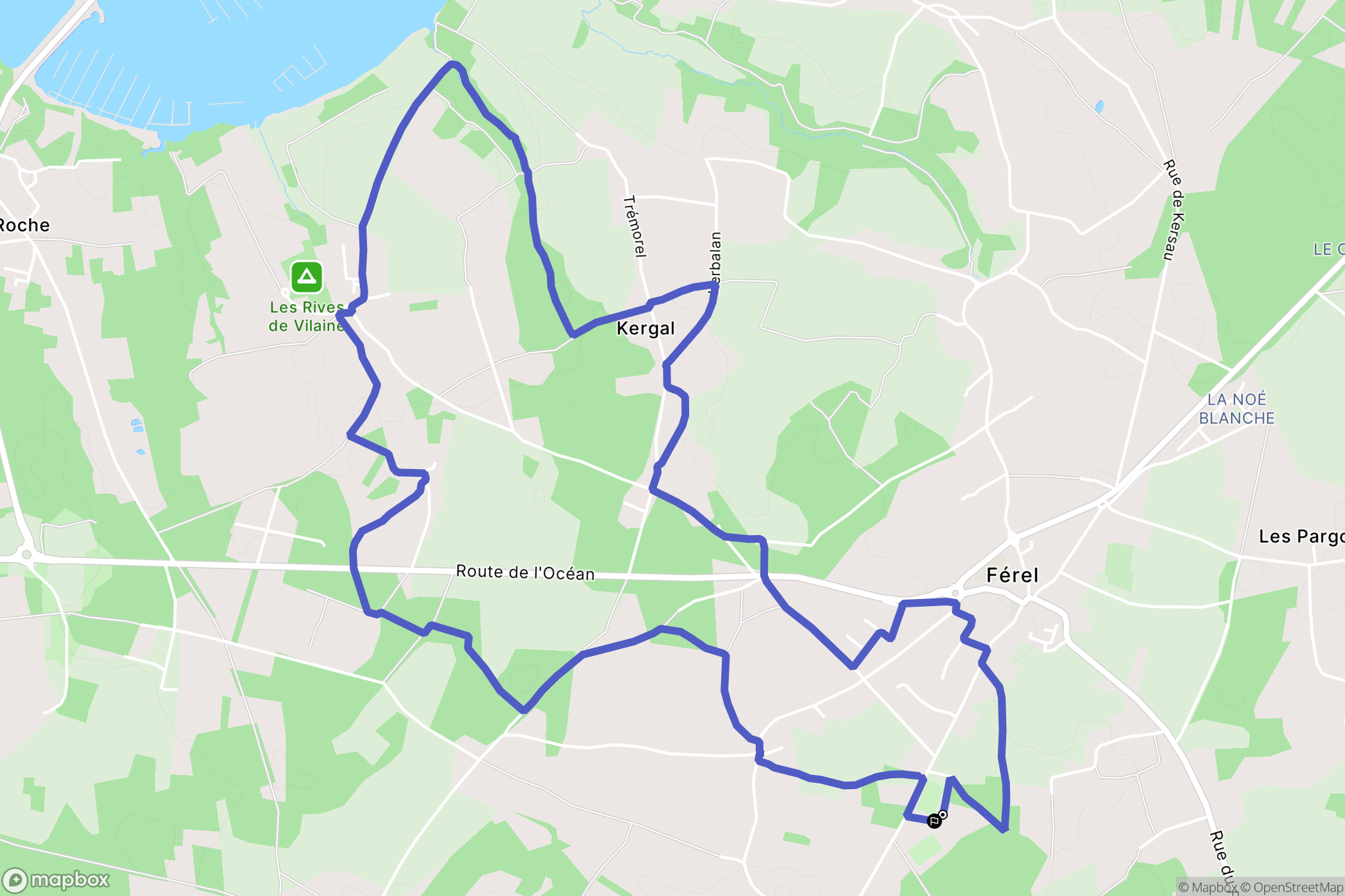 Férel : carte du parcours de randonnée - France