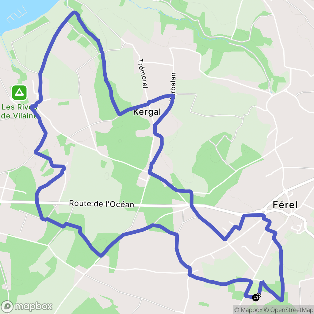 Férel : carte du parcours de randonnée - France