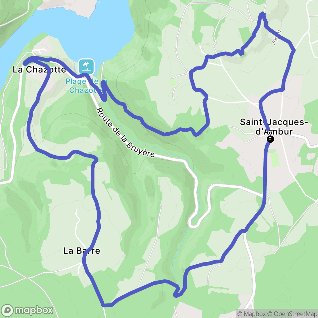Saint-Jacques-d'Ambur : carte du parcours de randonnée - France
