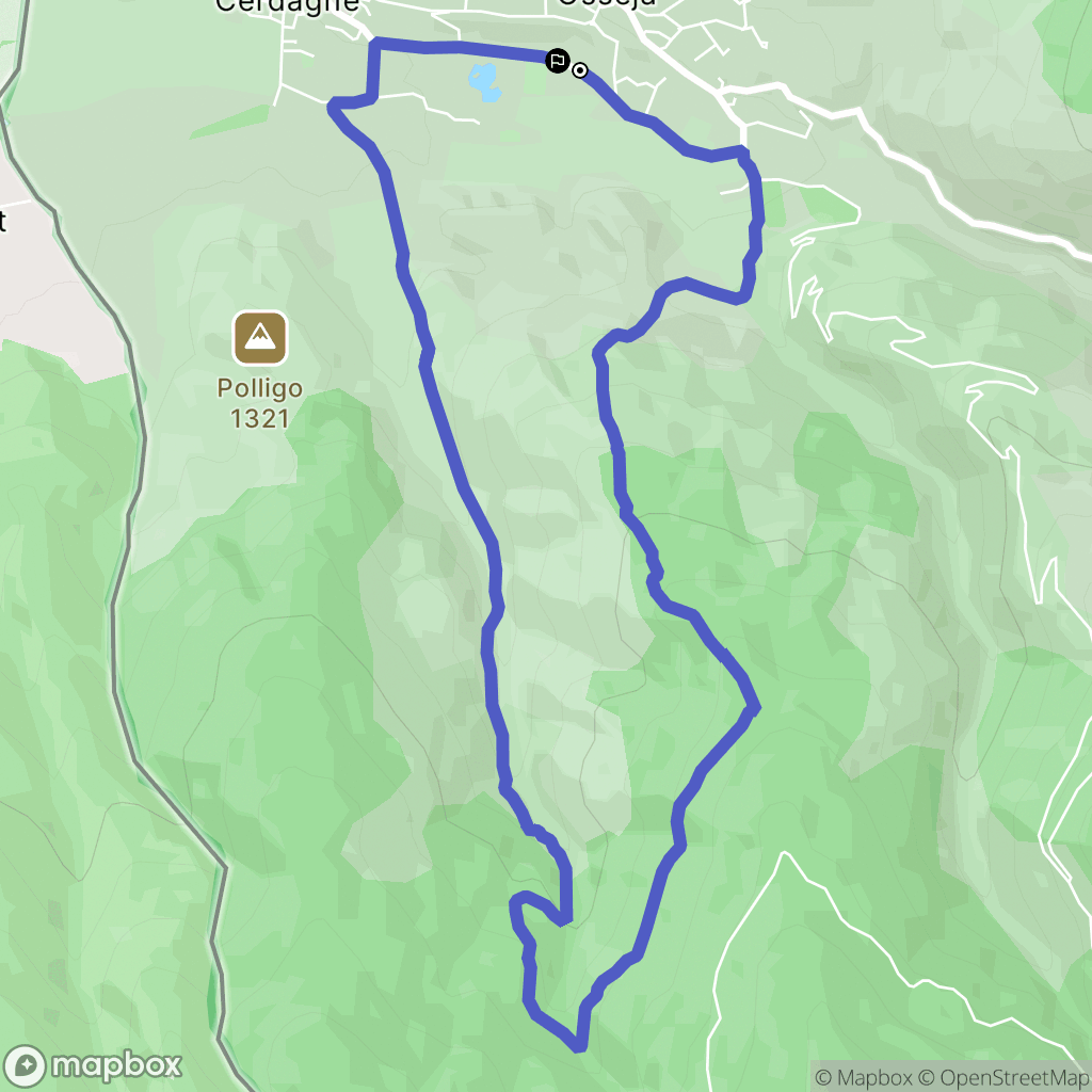 Osséja : carte du parcours de randonnée - France