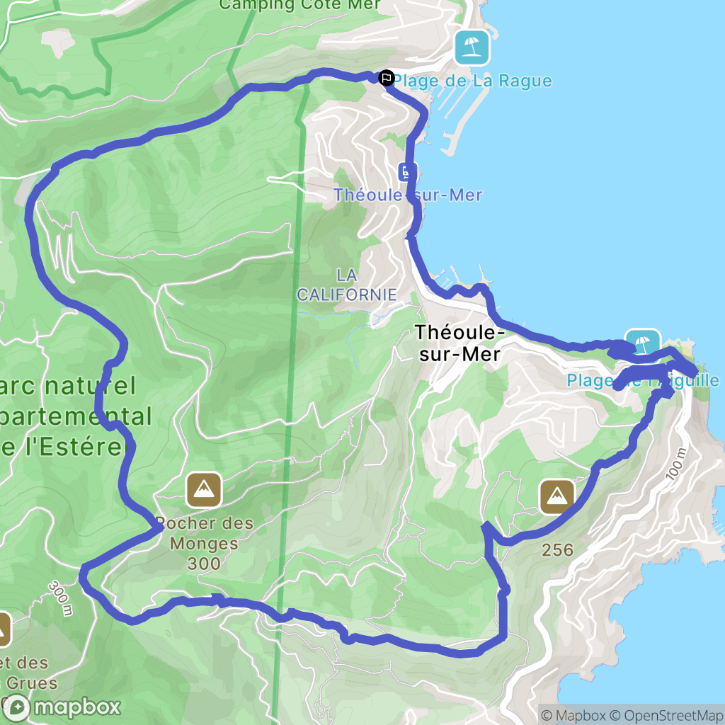 Théoule-sur-Mer : carte du parcours de randonnée - France