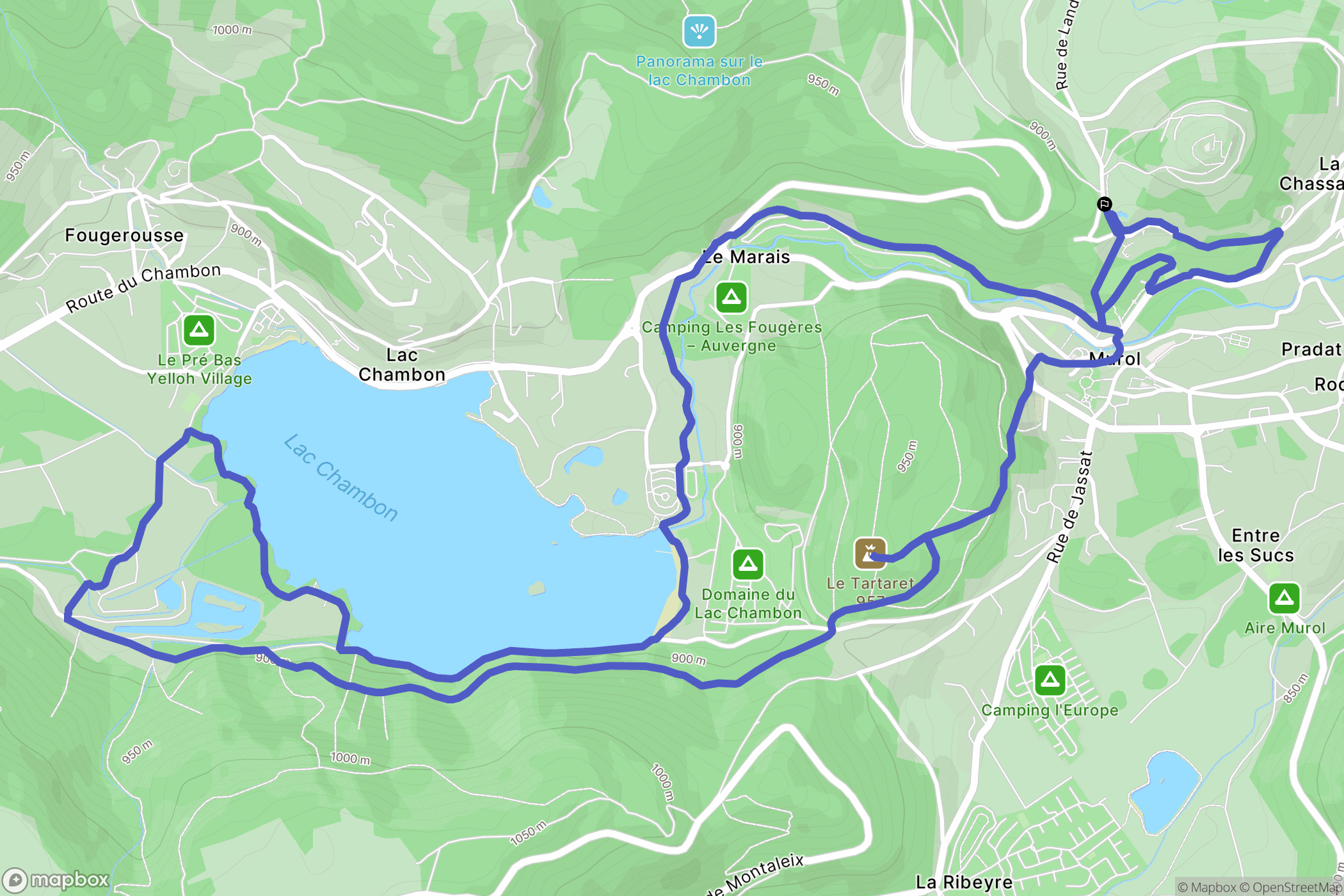 Murol : carte du parcours de randonnée - France
