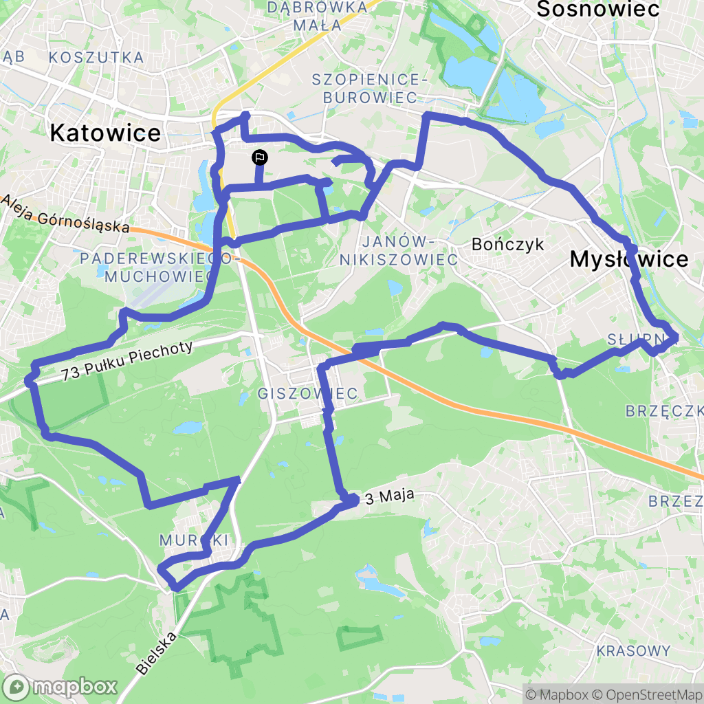 Katowice: mapa trasy - Poland