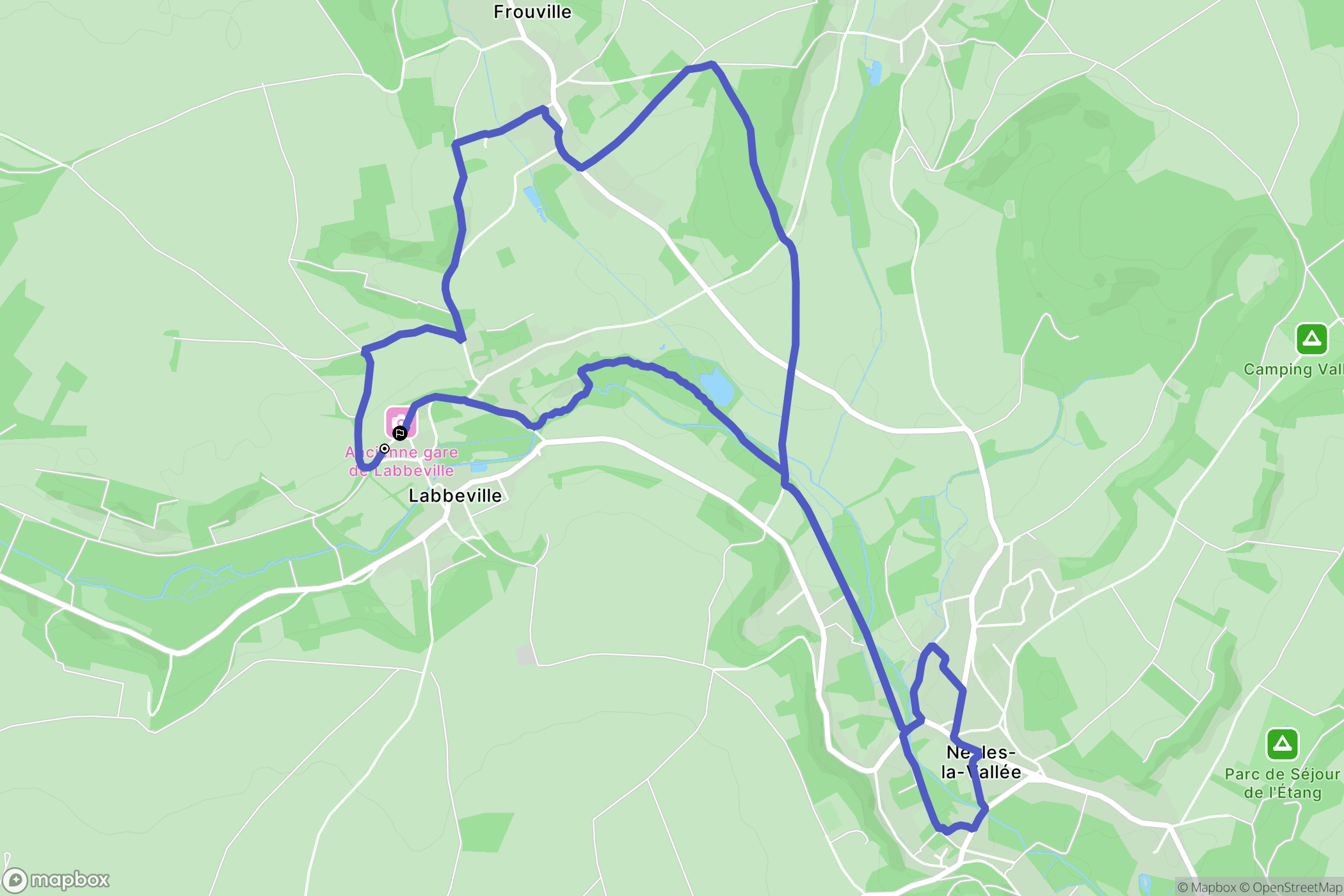 Labbeville : carte du parcours de randonnée - France
