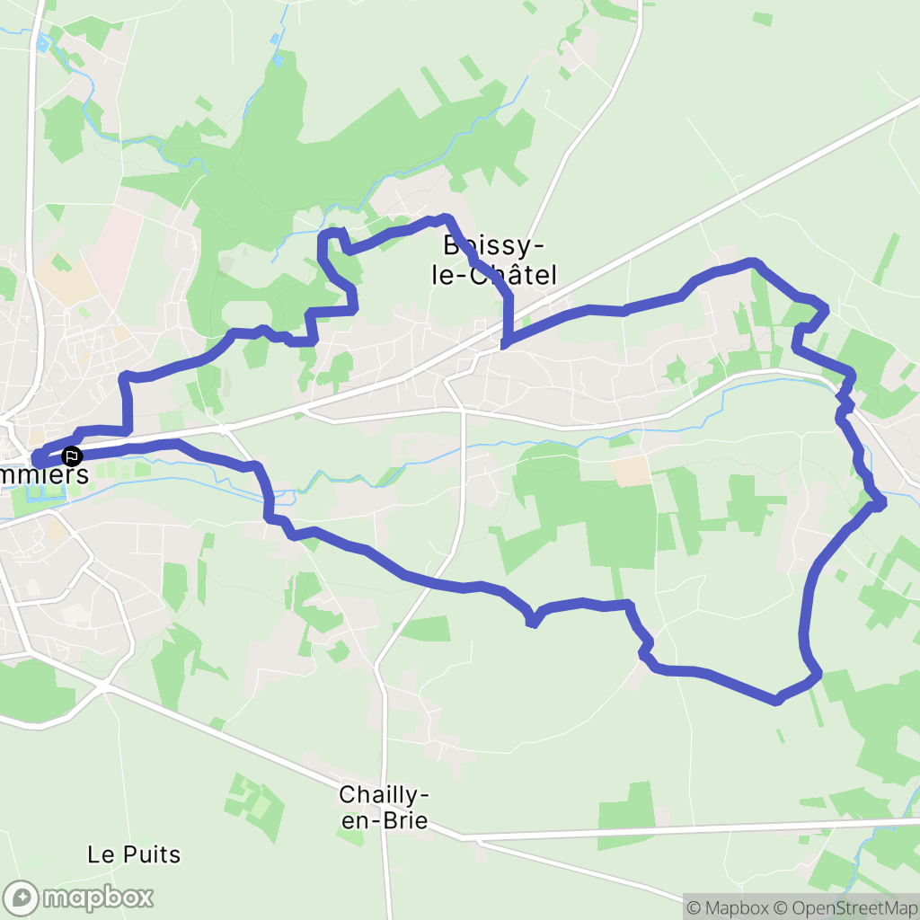 Coulommiers : carte du parcours de randonnée - France