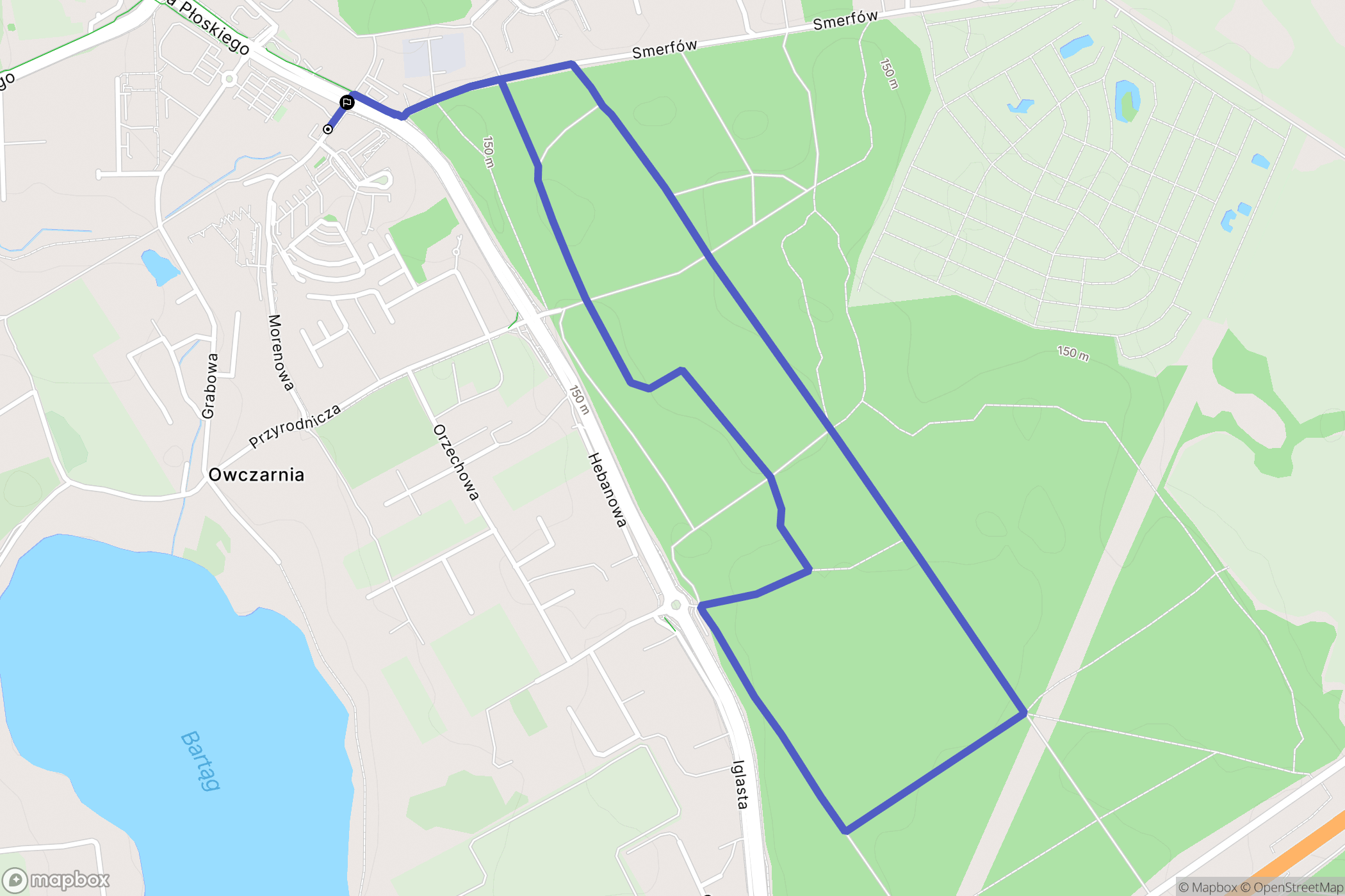 Olsztyn: mapa trasy - Poland