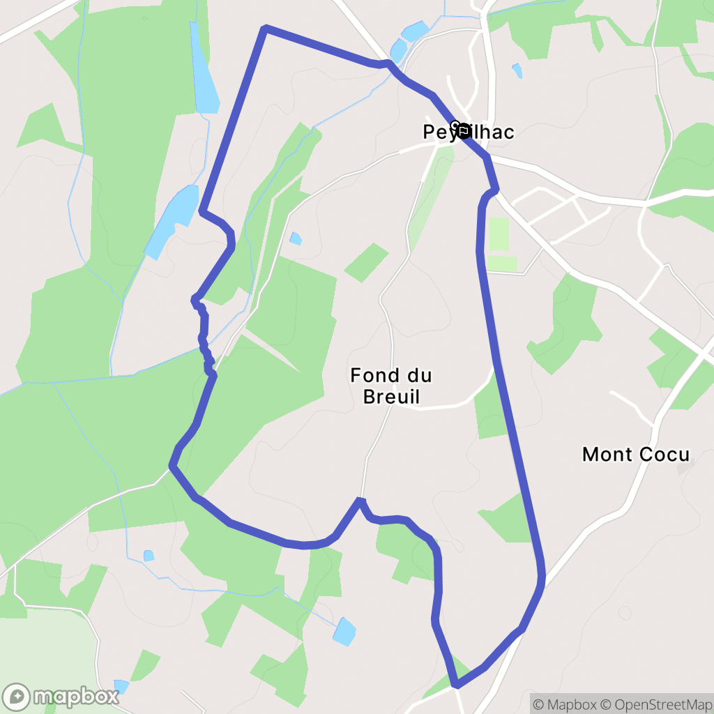 Peyrilhac : carte du parcours de randonnée - France