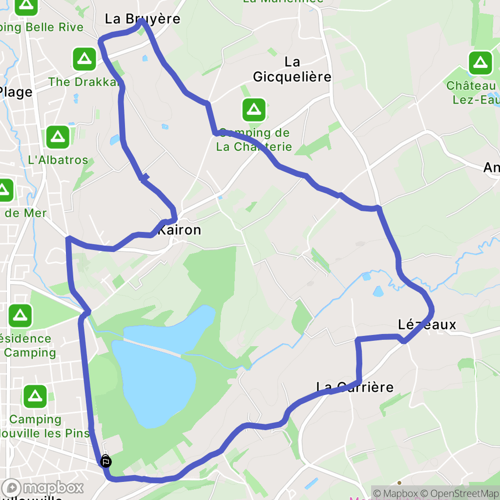 Jullouville : carte du parcours de randonnée - France