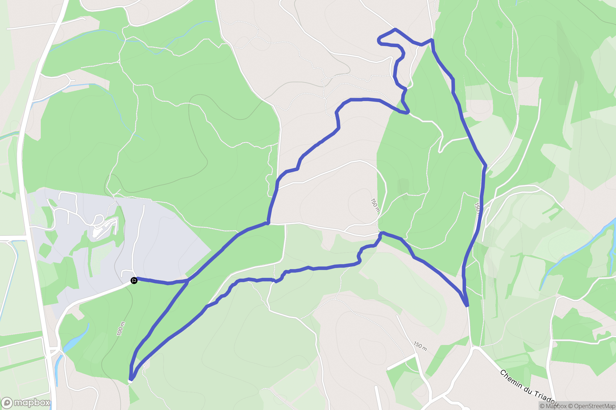 Saint-Vincent-de-Barbeyrargues : carte du parcours de randonnée - France