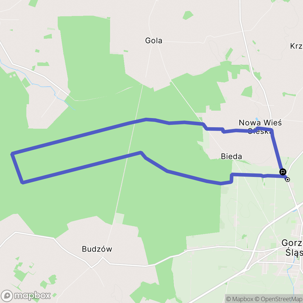 Gorzów Śląski: mapa trasy - Poland