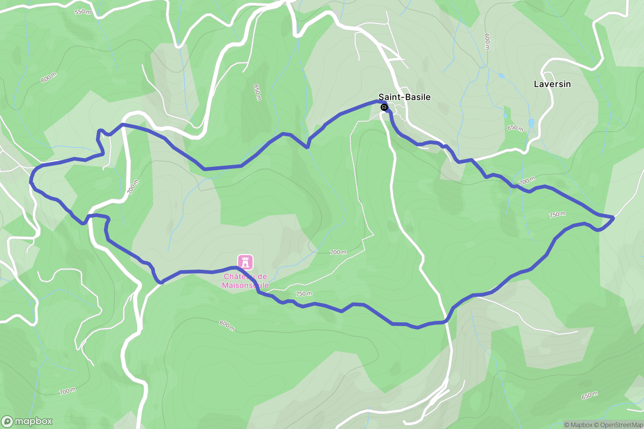 Saint-Basile : carte du parcours de randonnée - France