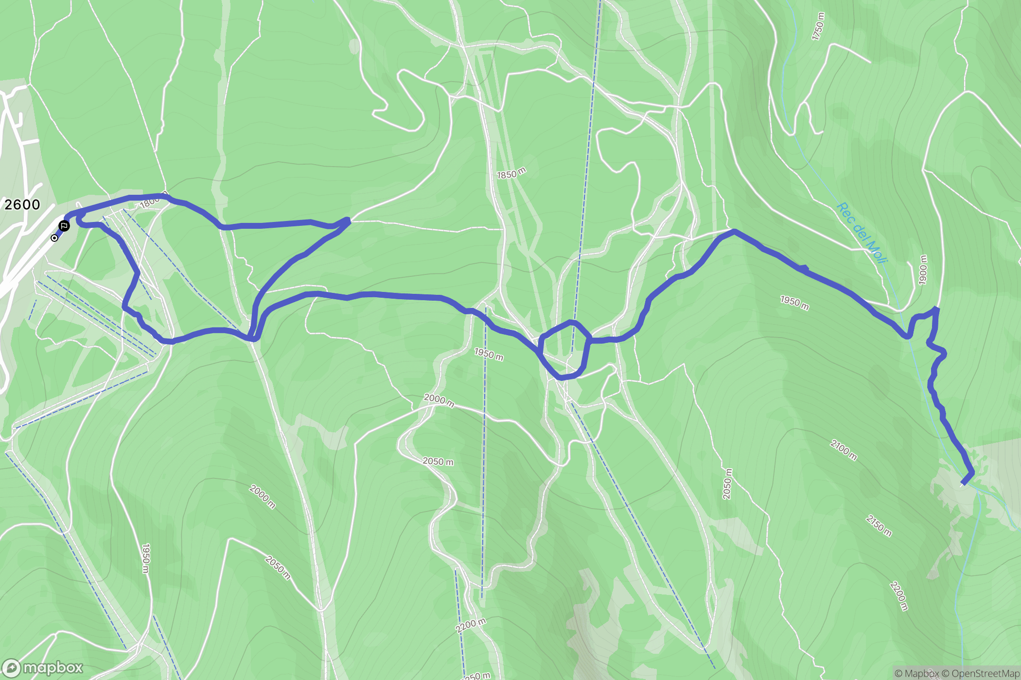Eyne : carte du parcours de randonnée - France