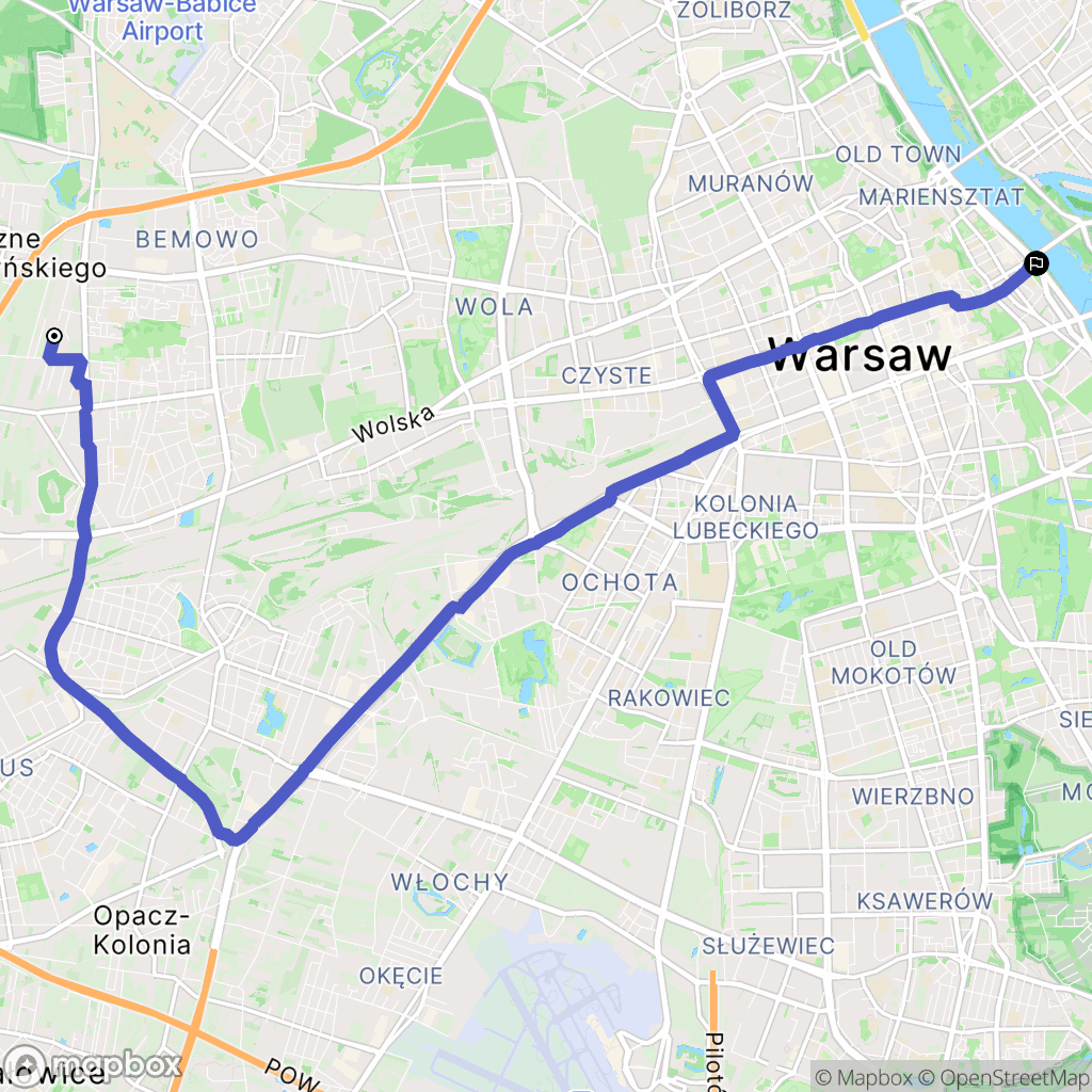 Warszawa: mapa trasy - Poland
