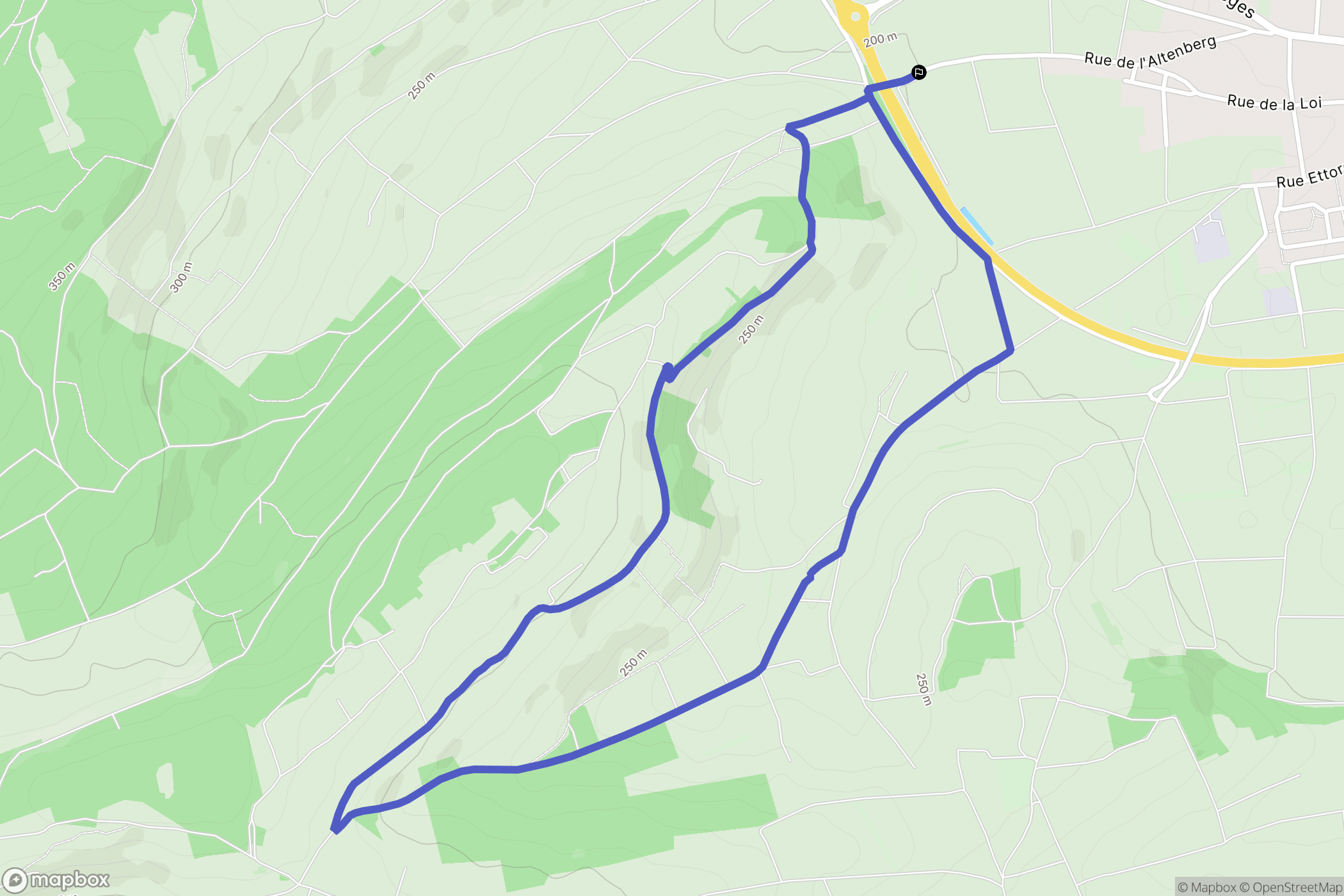 Dorlisheim : carte du parcours de randonnée - France