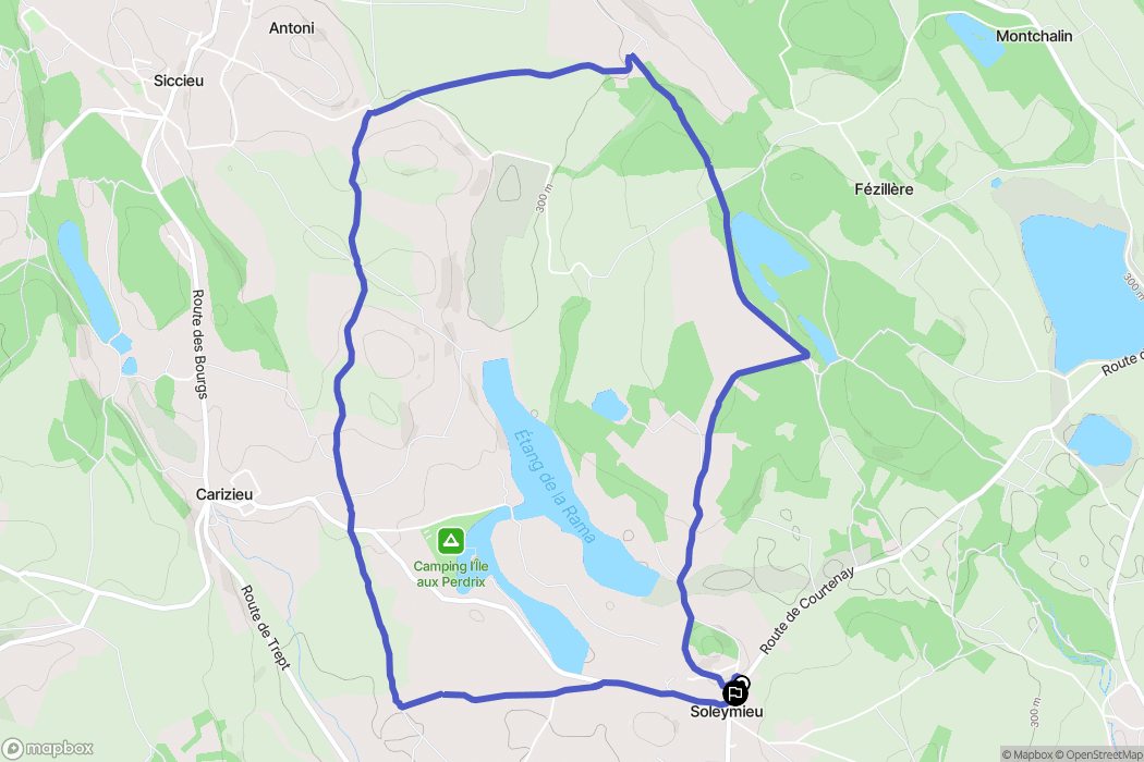 Soleymieu : carte du parcours de randonnée - France