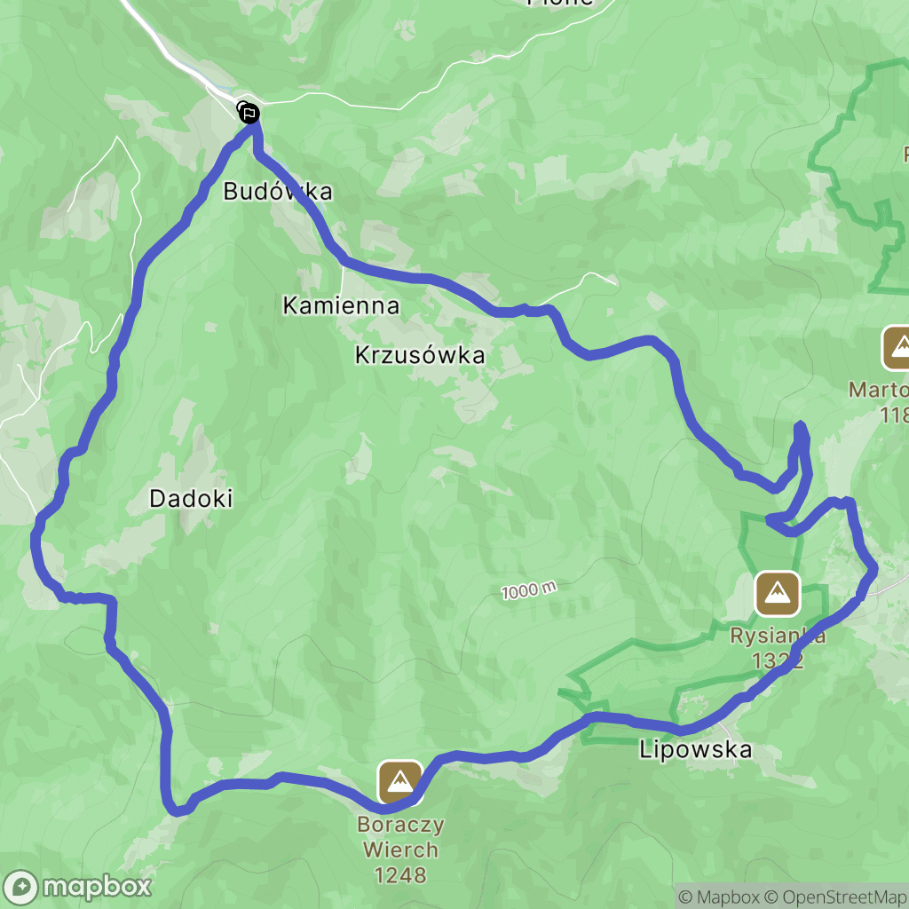 Żabnica: mapa trasy - Poland