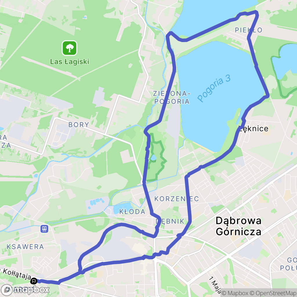 Będzin: mapa trasy - Poland