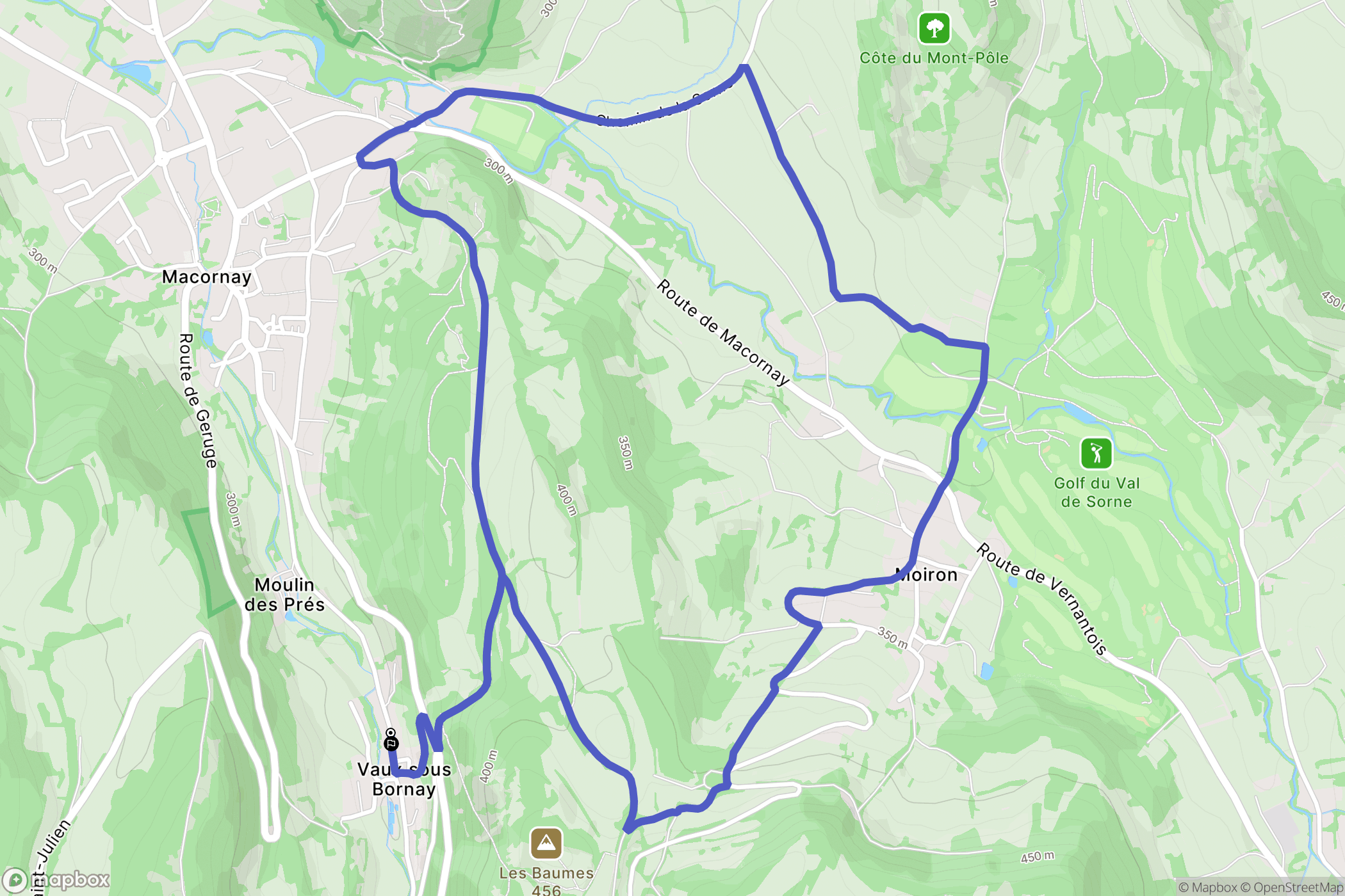 Macornay : carte du parcours de randonnée - France