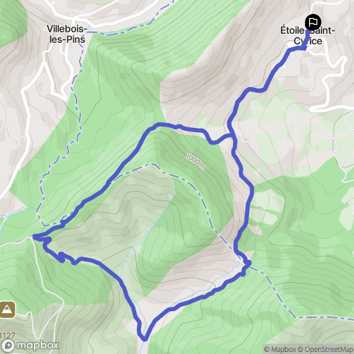 Étoile-Saint-Cyrice : carte du parcours de randonnée - France