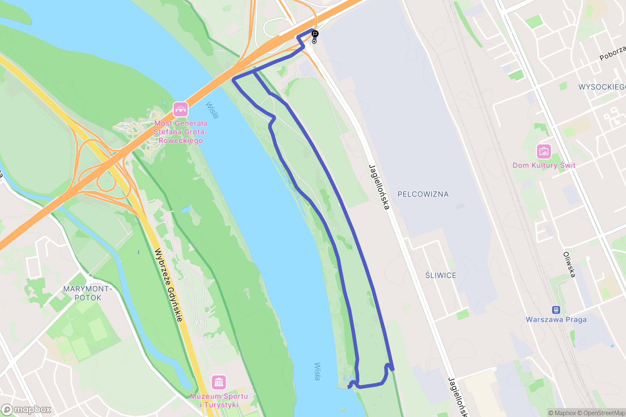 Warszawa: mapa trasy - Poland