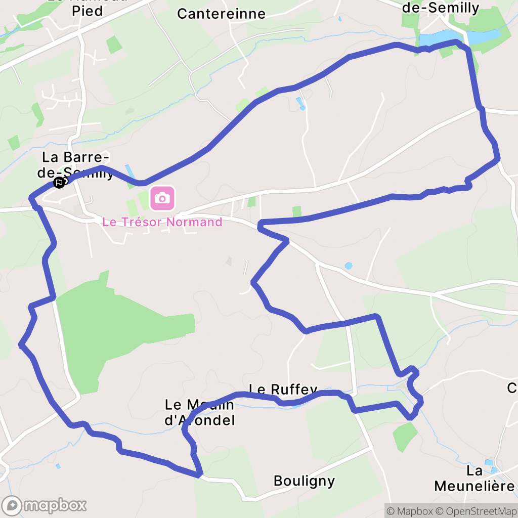La Barre-de-Semilly : carte du parcours de randonnée - France