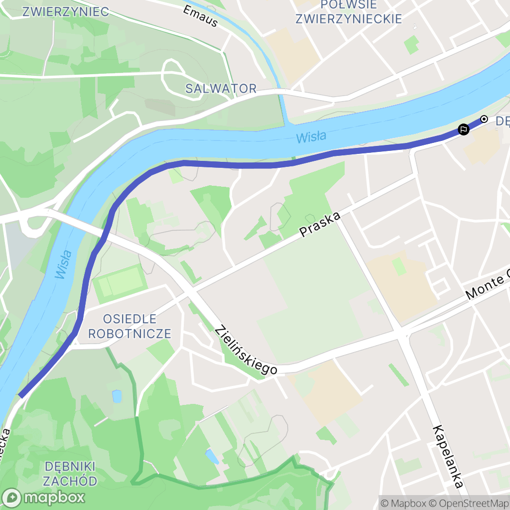 Kraków: mapa trasy - Poland