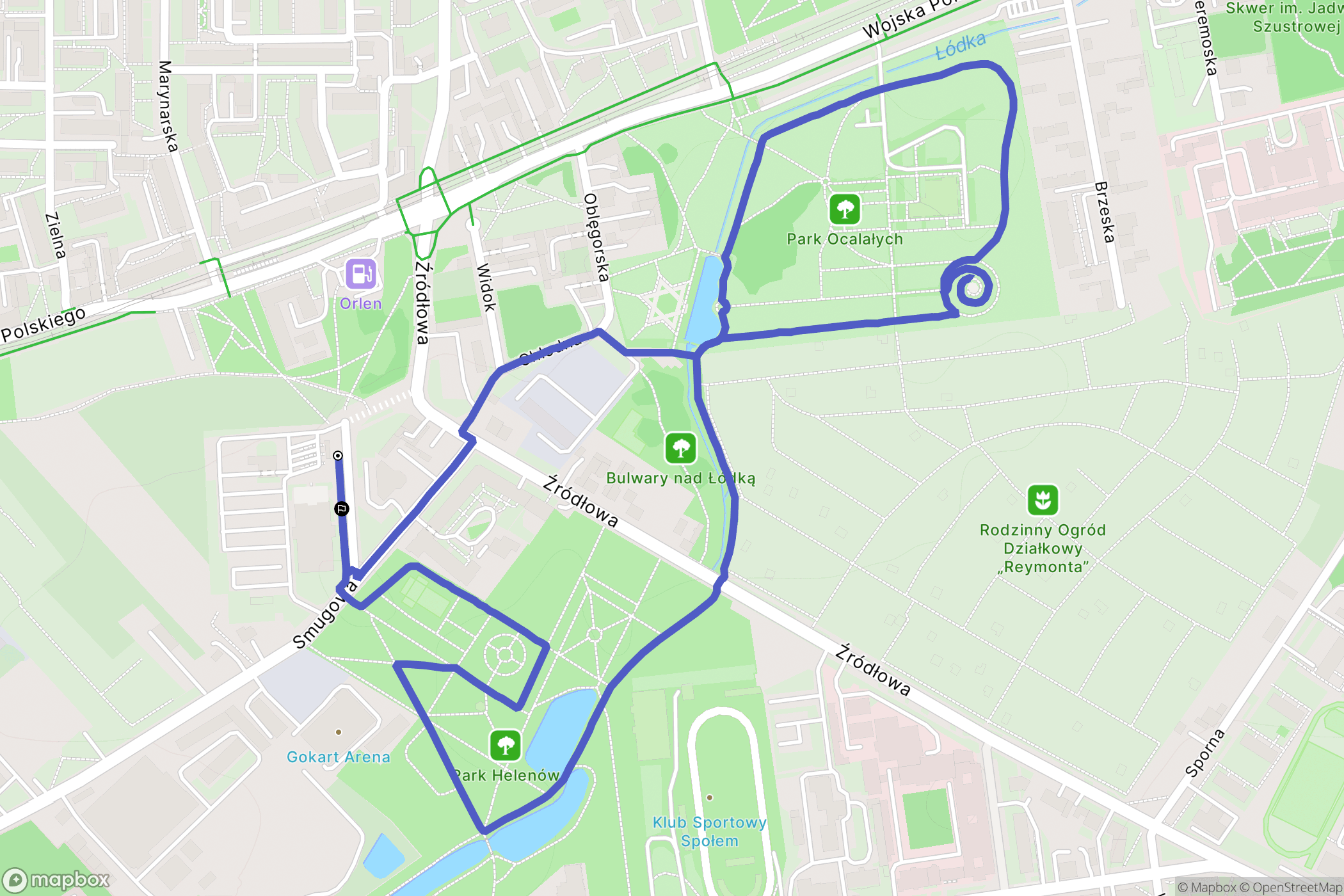 Łódź: mapa trasy - Poland