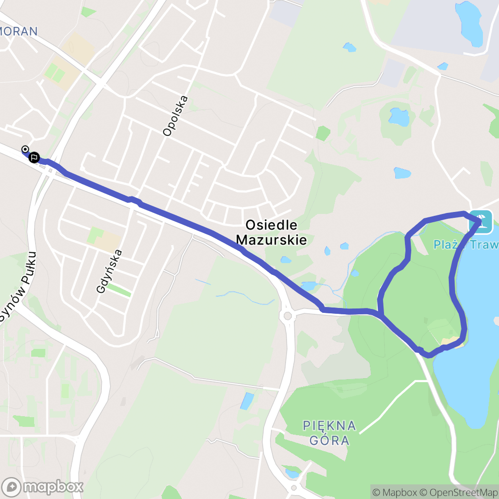 Olsztyn: mapa trasy - Poland