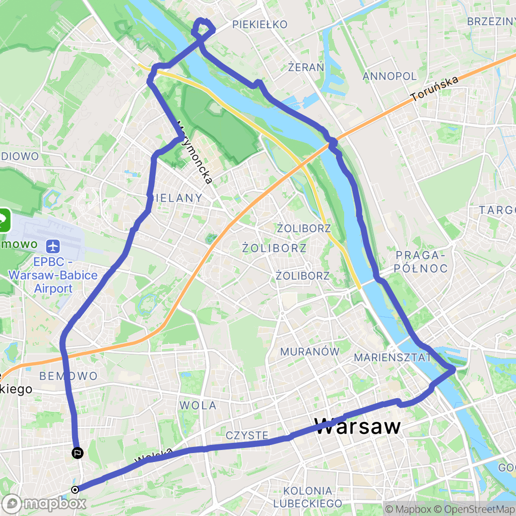 Warszawa: mapa trasy - Poland