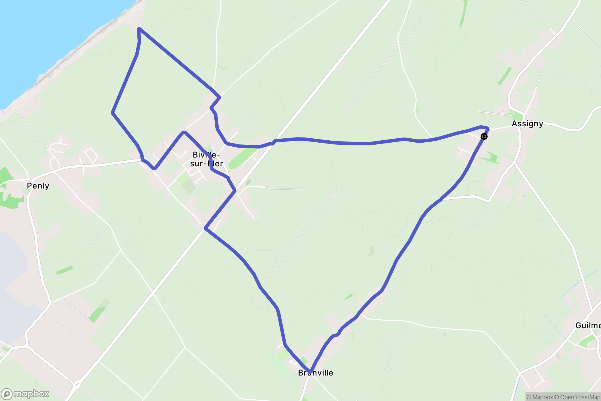 Petit-Caux : carte du parcours de randonnée - France