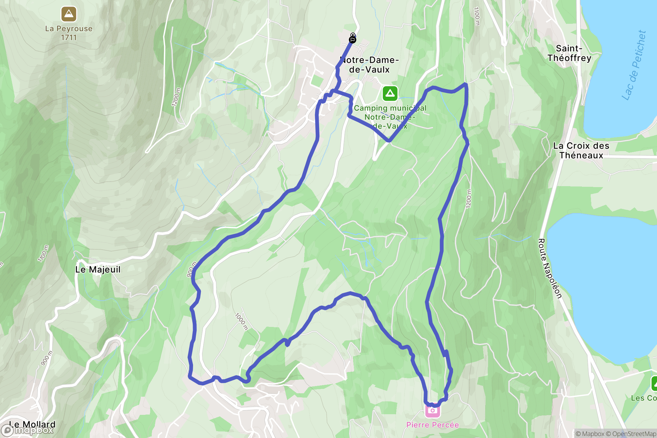 Notre-Dame-de-Vaulx : carte du parcours de randonnée - France