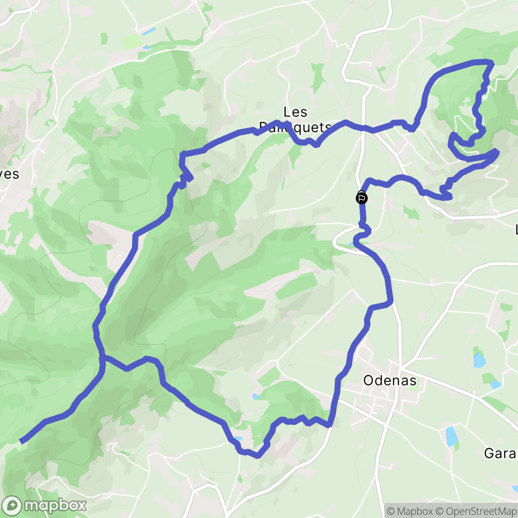 Odenas : carte du parcours de randonnée - France