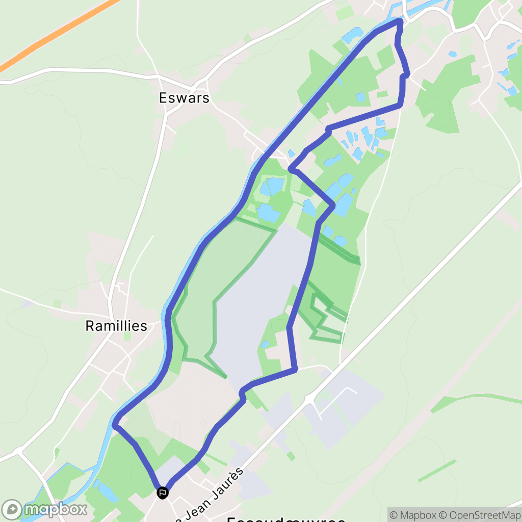 Escaudœuvres : carte du parcours de randonnée - France