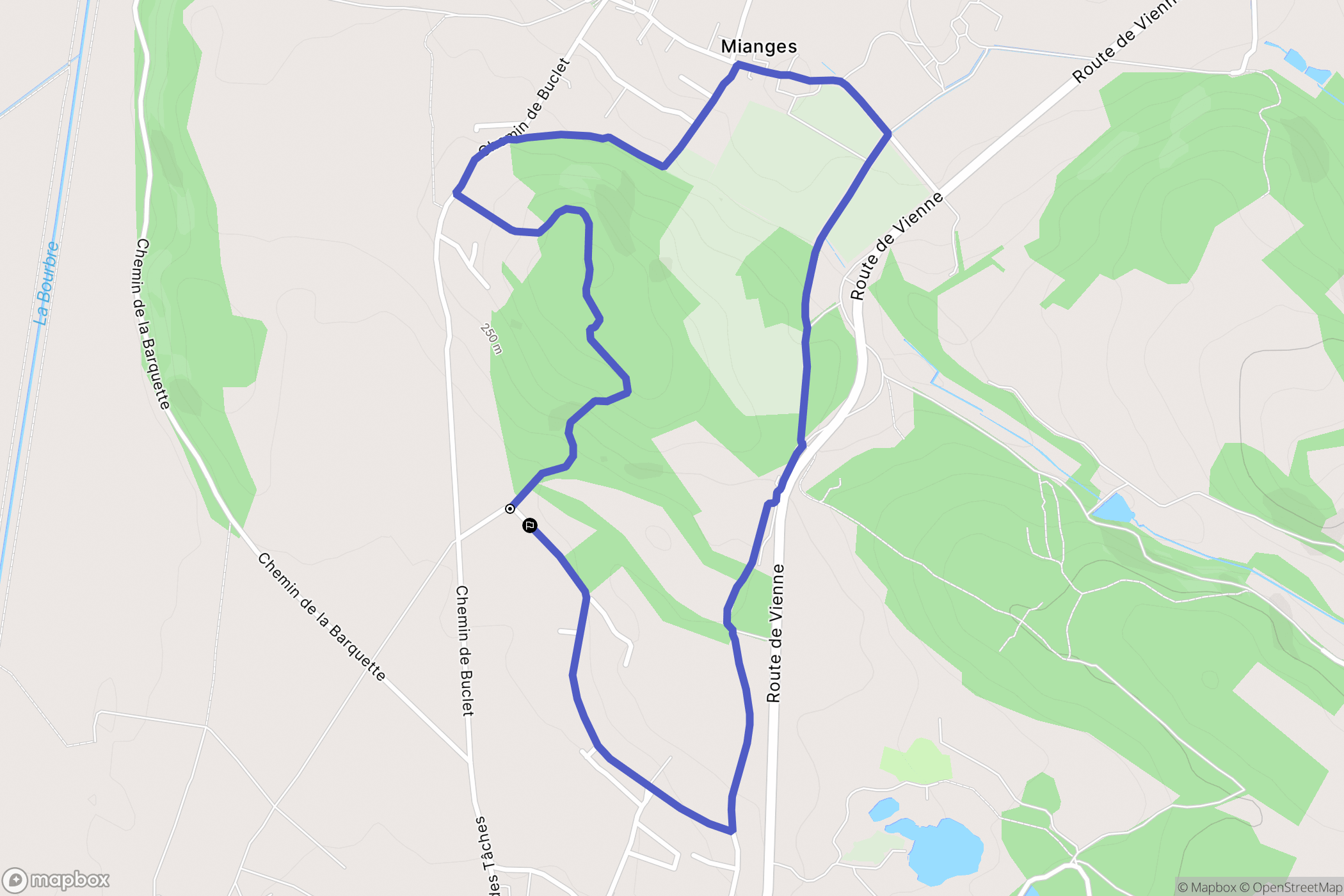 Chamagnieu : carte du parcours de randonnée - France