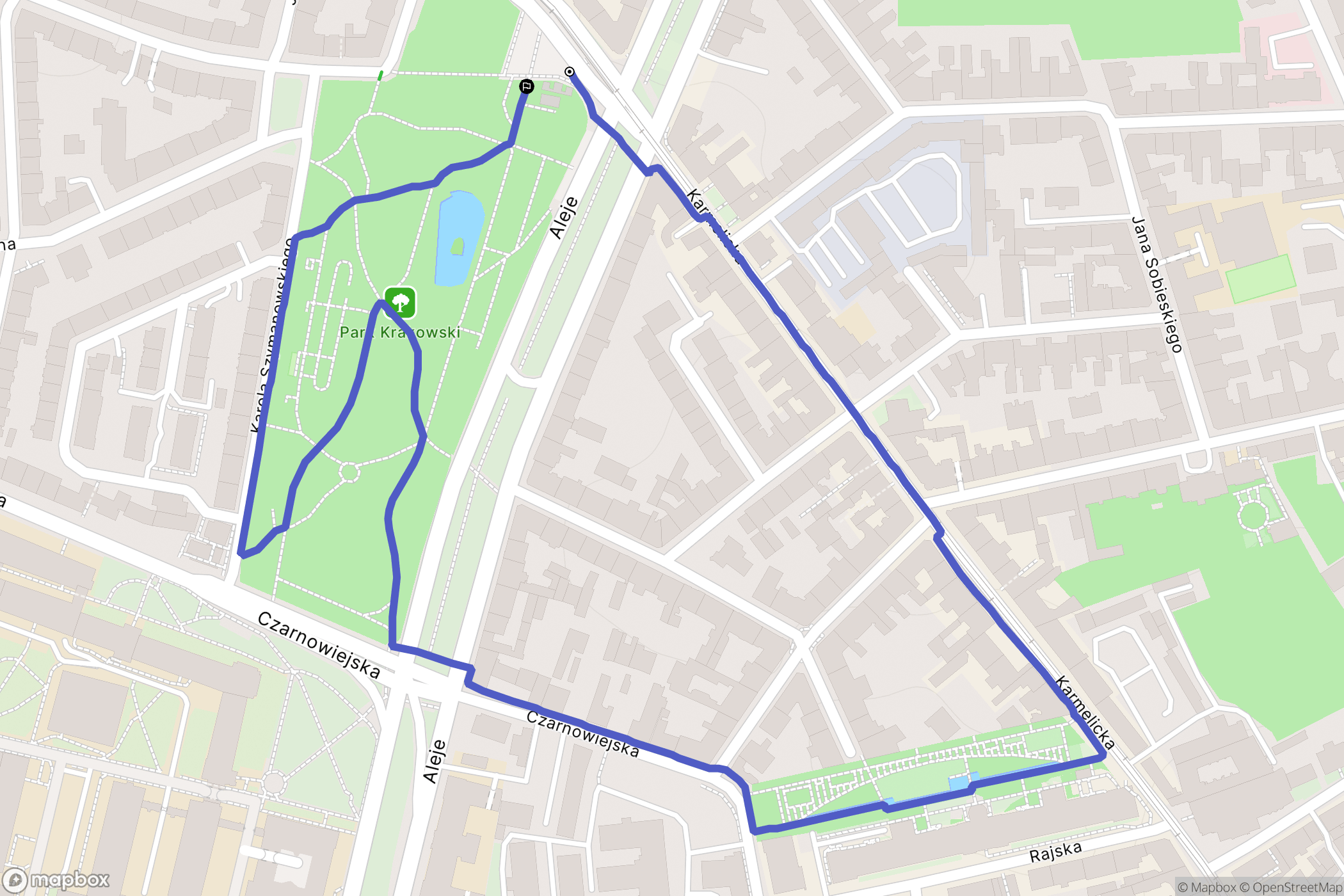 Kraków: mapa trasy - Poland