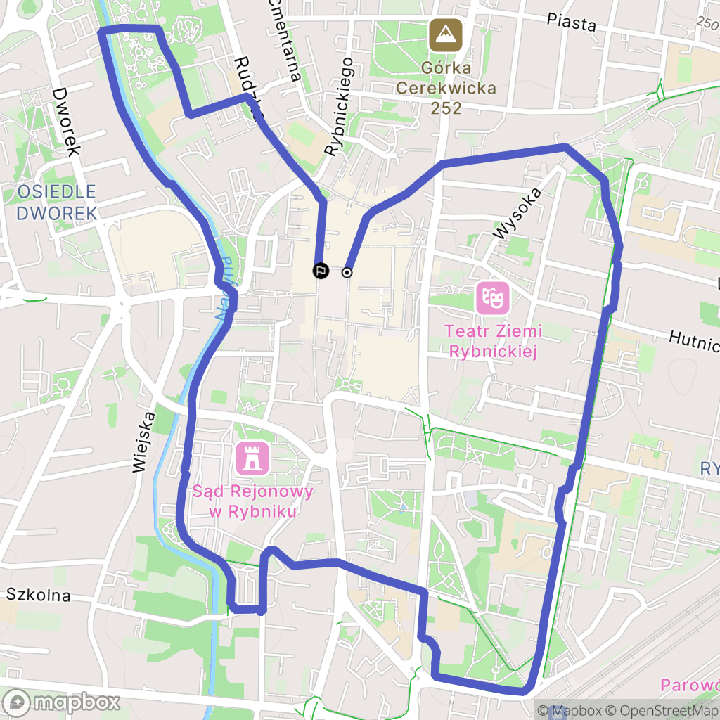 Rybnik: mapa trasy - Poland