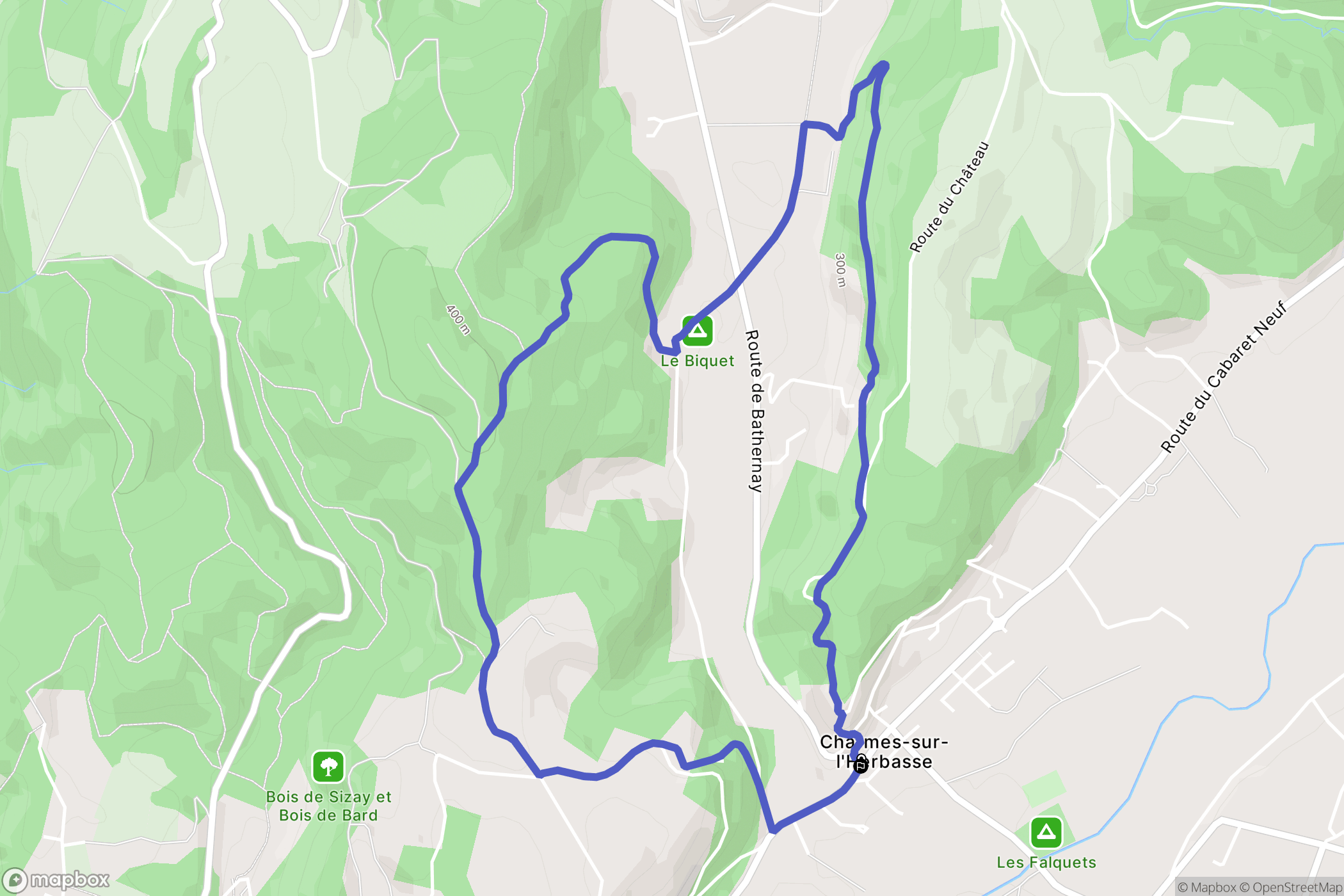 Charmes-sur-l'Herbasse : carte du parcours de randonnée - France